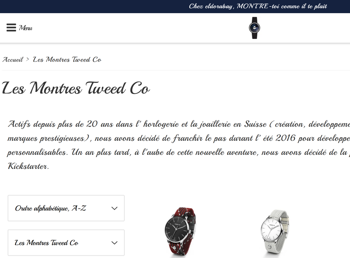 Our Tweed Co. watches available at Eldorabay - A new Swiss showcase
