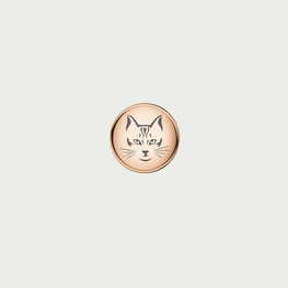 Charm Chat Tweed Co. en acier inoxydable or rose – bijou félin raffiné pour bracelet interchangeable
